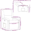 Diagram showing the dimensions of a recliner chair, with views from the front and side. Podgląd zdjęcia produktu