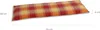 A long, rectangular pillow with a plaid pattern of red, orange, and yellow. Dimensions are indicated by lines and text. Produktbild-Vorschau