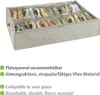 A fabric storage box with multiple compartments, filled with shoes, shown from a slightly elevated angle. Náhled obrázku produktu