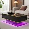Merax Hochglanzer LED-Couchtisch mit Golddekor, Produktbild-Vorschau 6