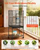 A bird cage on a porch with various birds shown in circles at the bottom. Anteprima dell’immagine prodotto