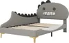 A children's bed with a dinosaur-shaped headboard. Produktbild-Vorschau