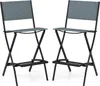 Two gray and black folding bar stools are shown against a white background. Podgląd zdjęcia produktu