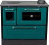 Kachel met bakoven en kookplaat, model 4012, groene houten Productafbeelding-voorbeeld 2