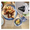 A collage showing a meat grinder attachment, a plate of food with flatbread and falafel, and a small salad. Podgląd zdjęcia produktu