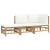 The Living Store 3-tlg. Garten-Lounge-Set mit Kissen Creme Produktbild-Vorschau 4