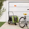 vidaXL Rimorchio per bicicletta cani verde e grigio Tessuto Anteprima dell’immagine prodotto 2