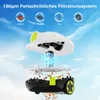 An exploded view diagram of a pool cleaning robot, showing its filtration system and components, set against a sky background with clouds. Anteprima dell’immagine prodotto