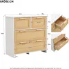 Merax Kommode mit Rattandekor, Sideboard mit 3 Klappen, Tür Produktbild-Vorschau 7