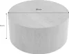 A round coffee table with dimensions indicated. Produktbild-Vorschau