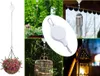 Collage of images showing a retractable plant hook being used to hang various items like a flower basket, wind chimes, a birdcage, and a lantern. Náhled obrázku produktu