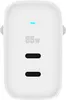 A white 65W dual USB-C adapter charger. Produktbild-Vorschau