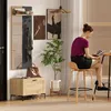HOMCOM Garderobe Set, Garderobe mit Spiegel, Haken, Produktbild-Vorschau 8