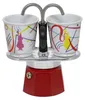 A Bialetti MINI EXPRESS coffee maker with two cups, designed in the style of Kandinsky. Produktbild-Vorschau
