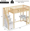 Sweiko 90x200 podkrovná posteľ s multifunkčným stolíkom, Náhľad obrázku produktu 4