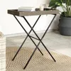 vidaXL Tabletttisch Klappbar Grau 65x40x75 cm Poly Rattan Produktbild-Vorschau 2