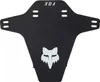 A black bicycle mudguard with a white fox logo and brand name. Produktbild-Vorschau