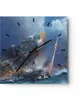 Wanduhr - Quadrat - Glasuhr - Meer Segelboot - 30x30cm - Produktbild-Vorschau 1