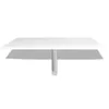 A white tabletop supported by a single gray leg, viewed from the front. Podgląd zdjęcia produktu