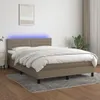 vidaXL Boxspringbett mit Matratze & LED Taupe 140x200 cm Produktbild-Vorschau 2