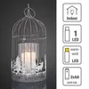 Deko Käfig Vogel m. LED Kerze Windlicht Metall Rentiere Produktbild-Vorschau 4