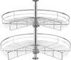 A two-tier rotating corner organizer made of chrome-plated metal. Anteprima dell’immagine prodotto