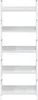 A white, empty bookshelf with multiple shelves against a white background. Podgląd zdjęcia produktu
