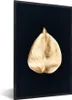 MuchoWow® MuchoWow® Gerahmtes Poster Blatt - Gold - Schwarz Produktbild-Vorschau 1
