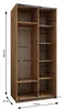 A diagram of a wardrobe with dimensions. Produktbild-Vorschau