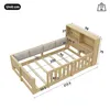 Flieks Kinderbett 90x200cm mit Led, Bodenbett Holzbett mit Produktbild-Vorschau 5