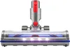A close-up view of a vacuum cleaner brush head with integrated LED lights. Produktbild-Vorschau