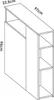 A line drawing of a narrow shelving unit with dimensions indicated. Voir les images du produit