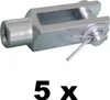5 Stück - Gabelkopf 5x20 - M5 + Sicherungsbolzen Produktbild-Vorschau 2
