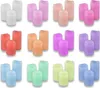 A collection of LED candles in various colors and sizes, arranged in groups. Produktbild-Vorschau