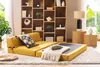 Miliboo - 2-Sitzer Schlafsofa in senfgelbem Stoff mit Produktbild-Vorschau 2