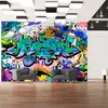 Vlies Fototapete - Graffiti: blue theme 100x70 cm Streetart Produktbild-Vorschau 2