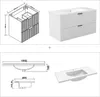 Waschtisch mit Unterschrank 100cm RIVA Badmöbel Set Weiß Produktbild-Vorschau 7
