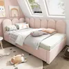 A child's bedroom with a pink bed, pillows, and stuffed animals. Náhled obrázku produktu