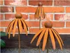 3er Set Gartenstecker Sonnenhut Metall Rost Gartendeko Produktbild-Vorschau 1
