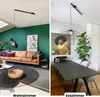 A split image showing two different interior design settings, each featuring a pendant light. Produktbild-Vorschau