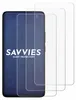 A smartphone screen protector with the brand name 'SAVVIES' and 'SMART PROTECTION' printed on it. Produktbild-Vorschau