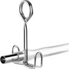 Close-up of a stainless steel juicer attachment on a clear tube. Produktbild-Vorschau