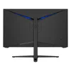 The back of a black gaming monitor with blue accents on a white background. Produktbild-Vorschau