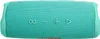 A teal colored portable speaker shown from a top-down perspective. Produktbild-Vorschau