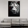 Löwe frontal Red Style Leinwandbild Wandbild abstrakt Produktbild-Vorschau 2