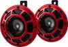 Two red and black car horns are shown against a white background. Podgląd zdjęcia produktu