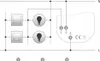 A wiring diagram showing how to connect a F&F Treppenlichtautomat ASO-205 to two light bulbs and two switches. Produktbild-Vorschau