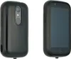 Two views of a black smartphone case, one showing the back with camera and fingerprint sensor, the other showing the front with the screen. Náhled obrázku produktu