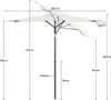 Sekey Sonnenschirm Balkon 200 x 125 cm Rechteckig Produktbild-Vorschau 6