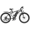 A black electric mountain bike is shown against a white background. Produktbild-Vorschau